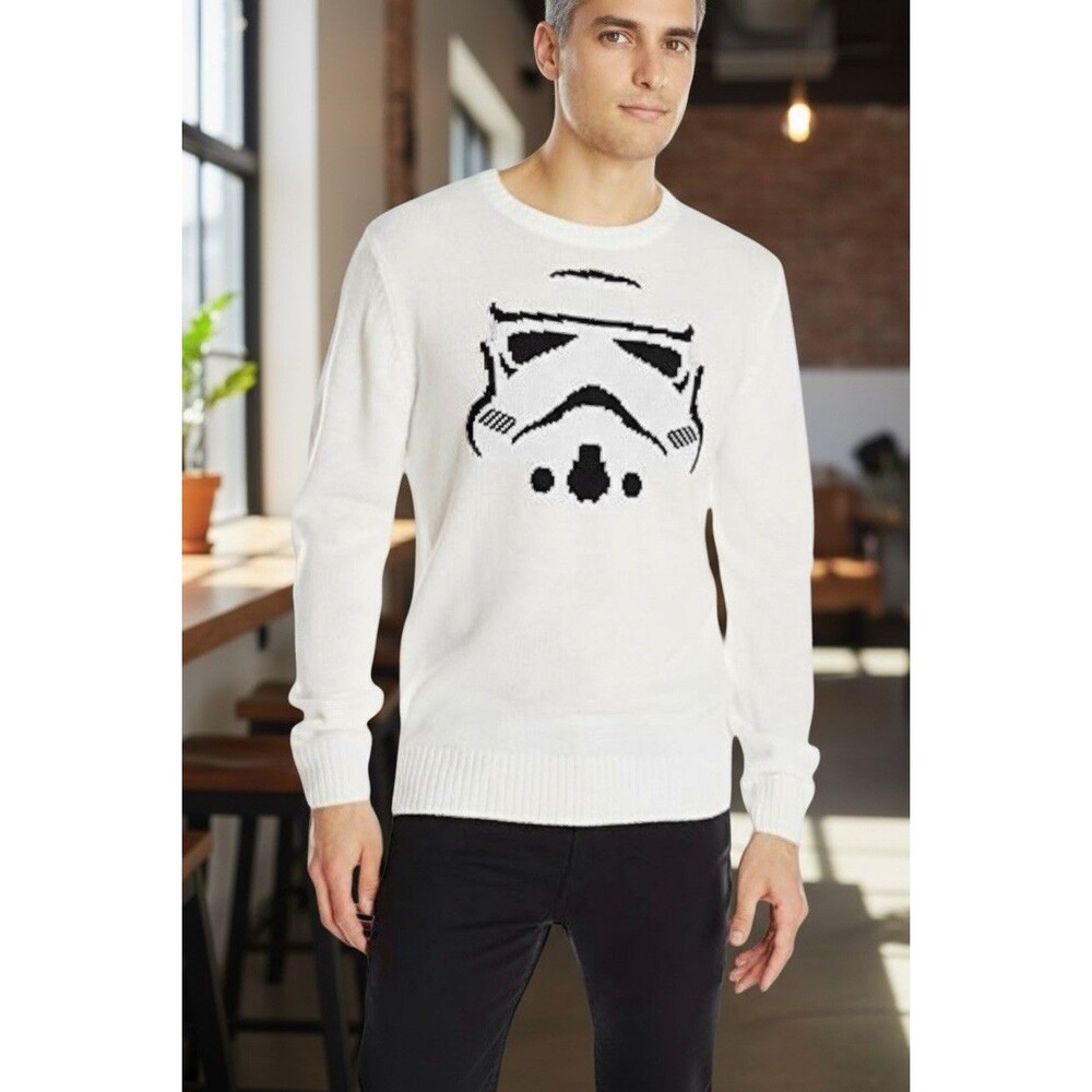 Disney Star Wars Stormtrooper Christmas Sweater Pullover Size XL Men’s New Gift